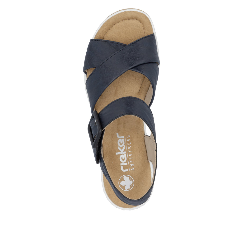 Blue Hook & Loop Sandals for Women | Rieker 67463-14