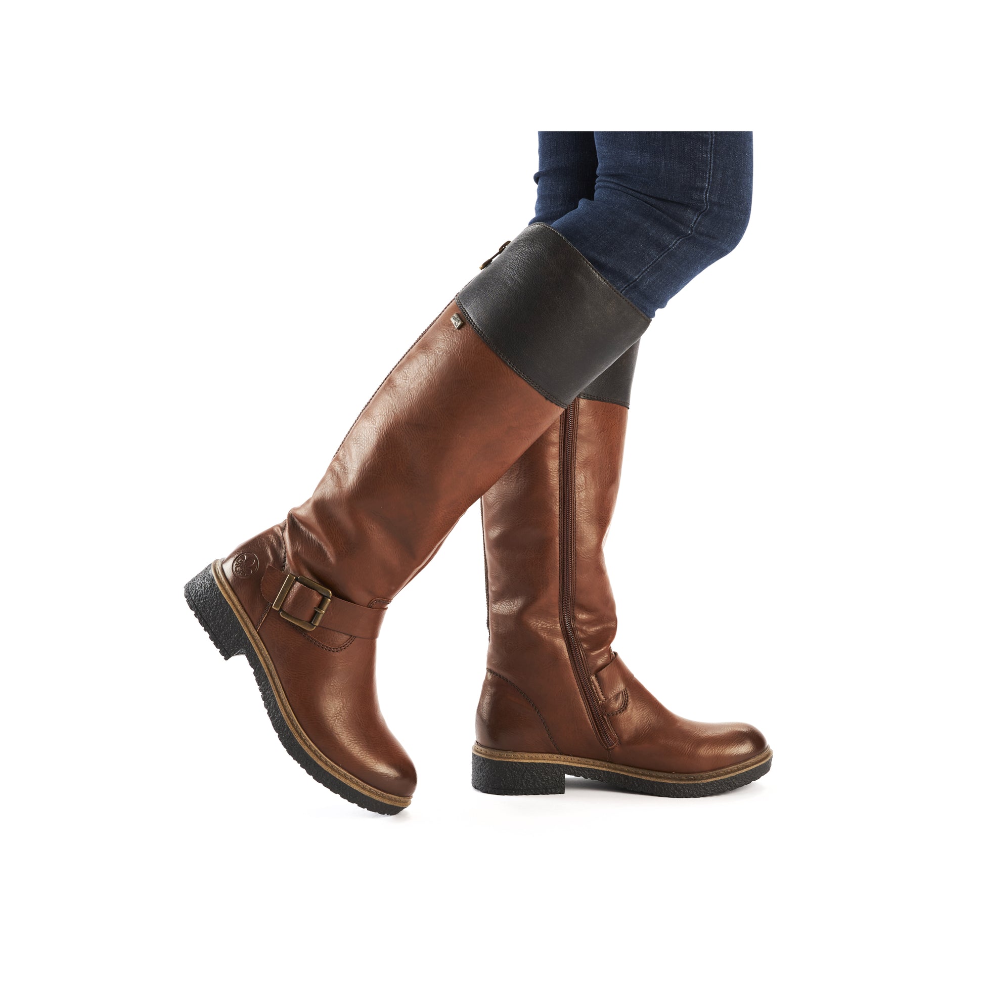 Brown Zip Boots for Women | Rieker Z5092-24