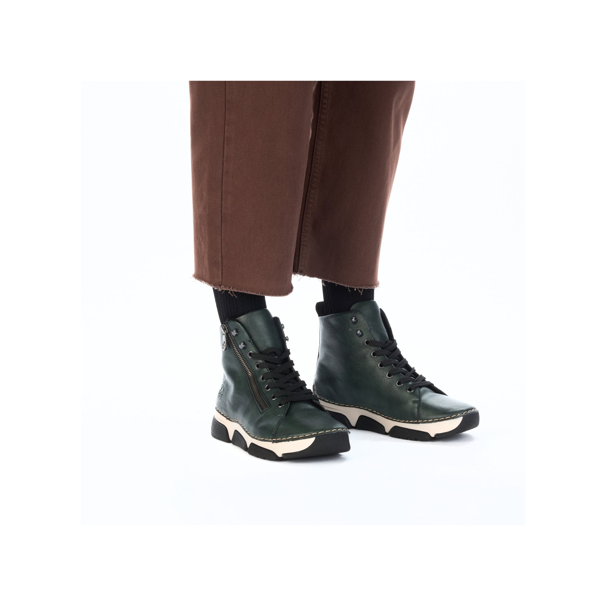 Green Zip Boots for Women | Rieker 45920-54