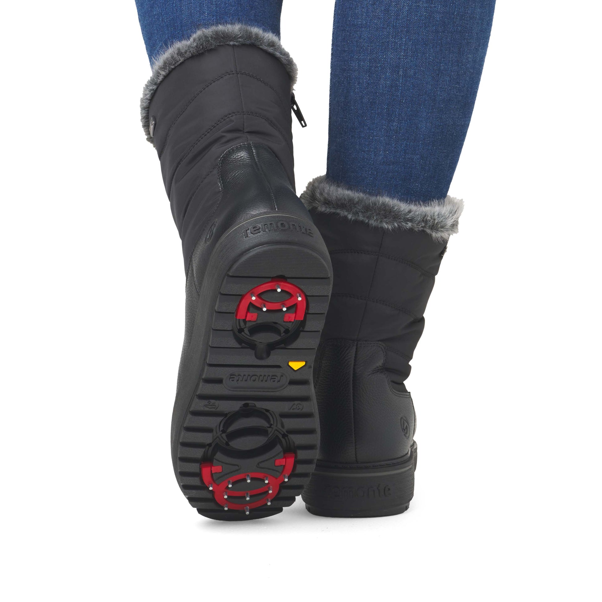 Black Zip Boots for Women | Remonte D0U79-03