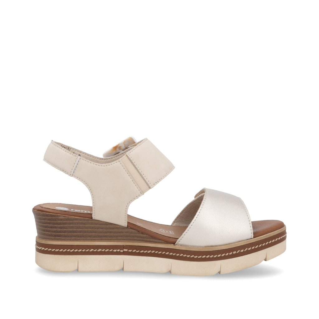 Beige Hook & Loop Sandals for Women | Remonte D2L53-60