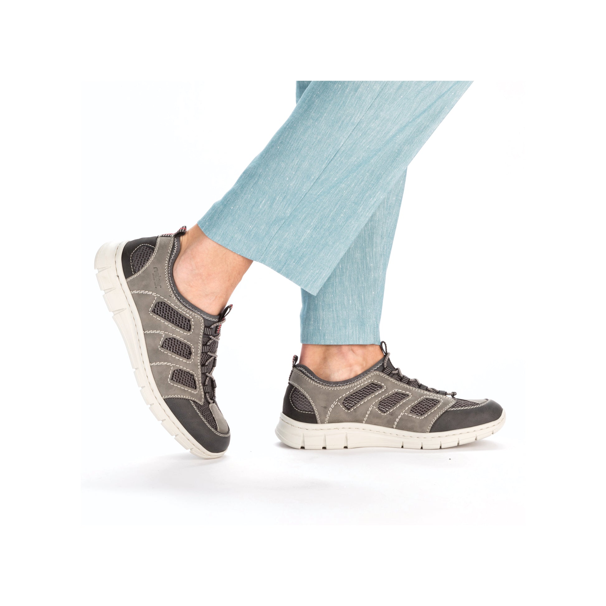 Grey Elasticated Shoes for Men | Rieker B7762-45