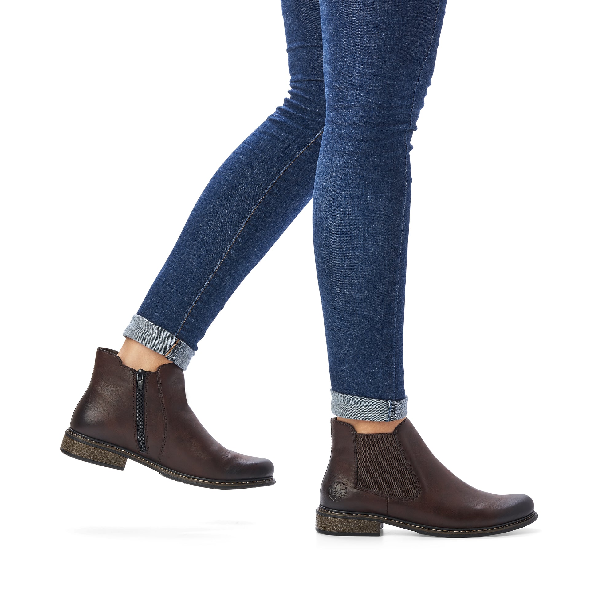 Brown Zip Boots for Women | Rieker Z4994-26