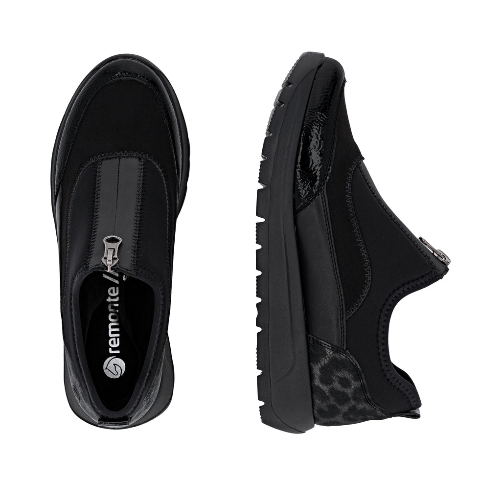 Black Zip Shoes for Women | Remonte D2V01-04