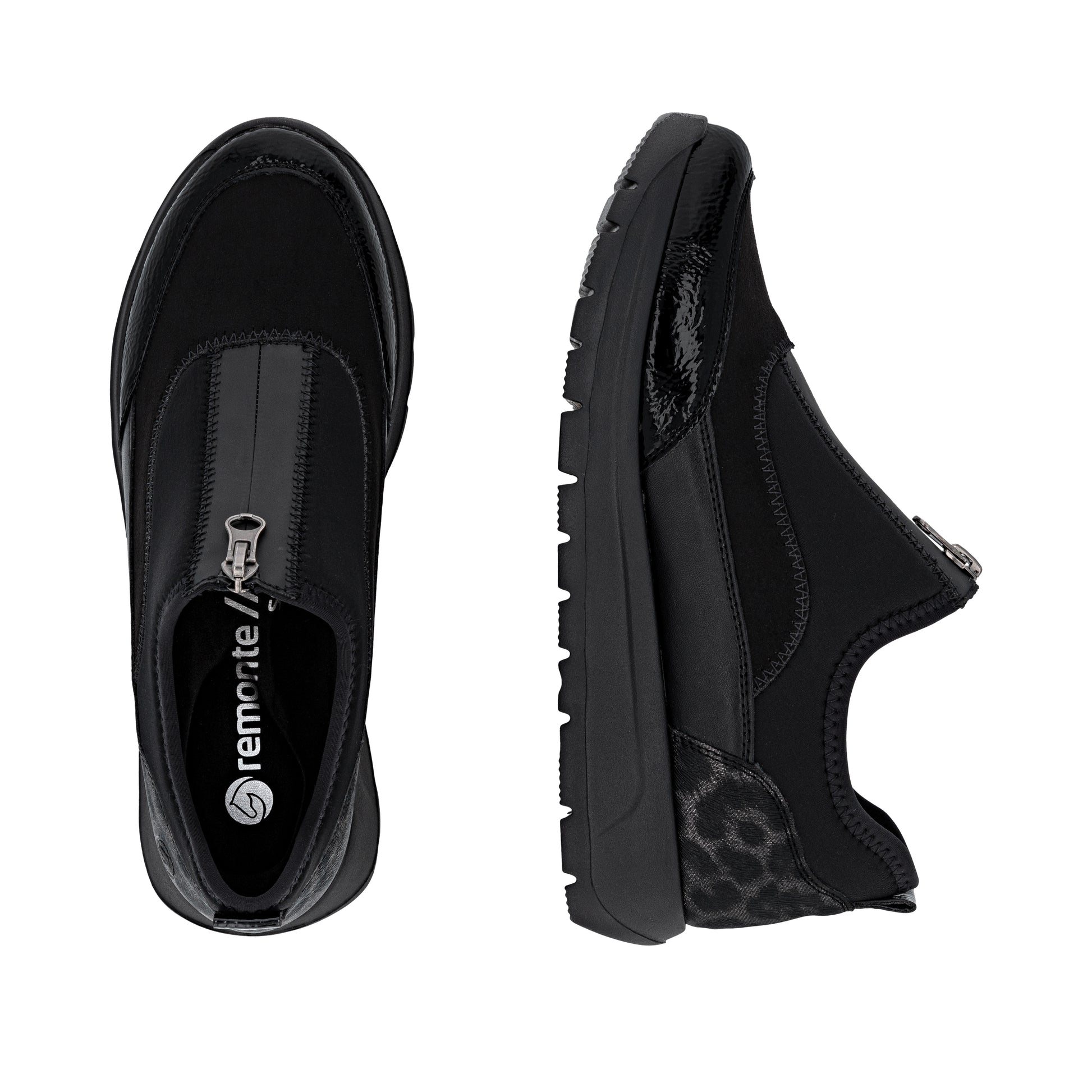 Black Zip Shoes for Women | Remonte D2V01-04