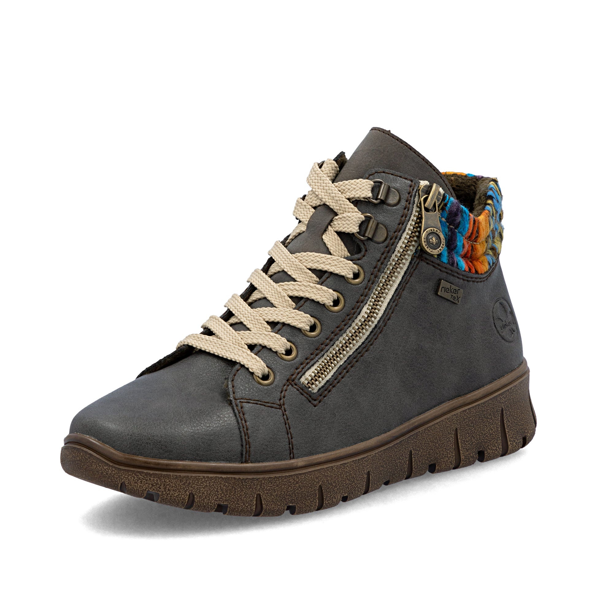 Grey Zip Boots for Women | Rieker N1305-45