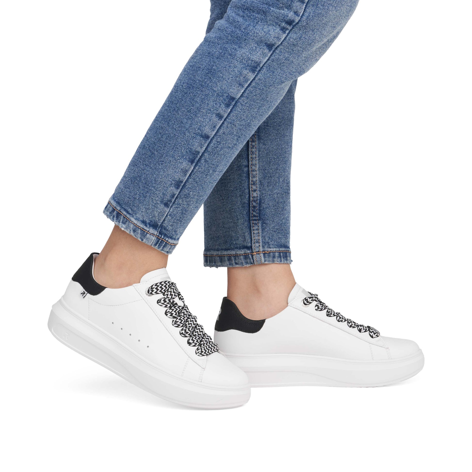 White Elasticated Shoes for Women | Rieker W1201-80