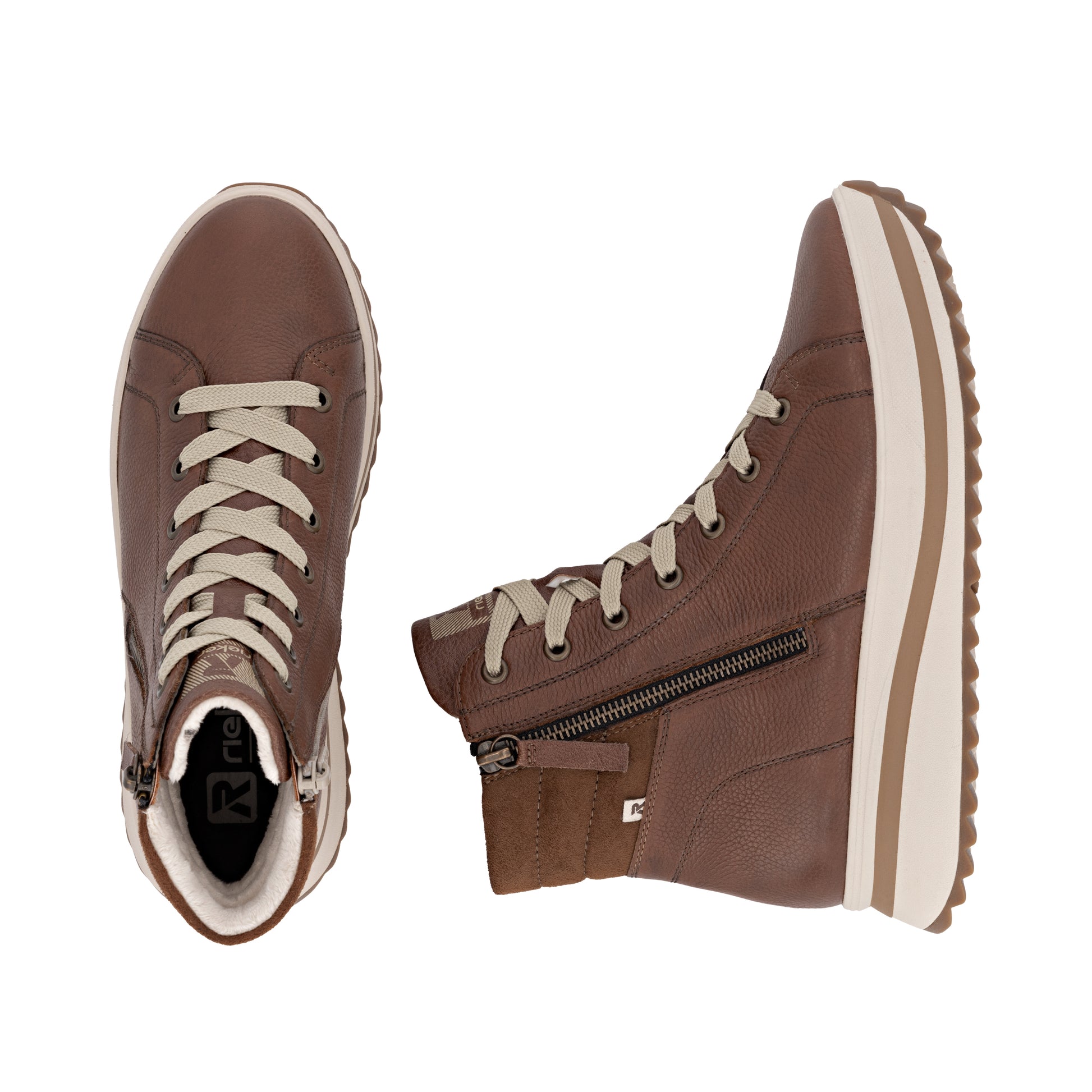 Brown Zip Boots for Women | Rieker W3870-24