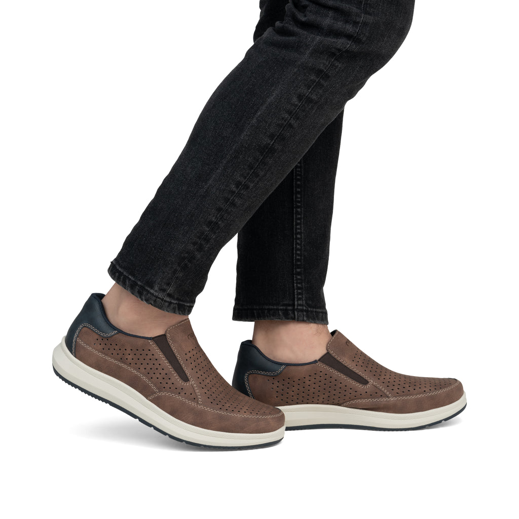Brown Elasticated Shoes for Men | Rieker 16952-24