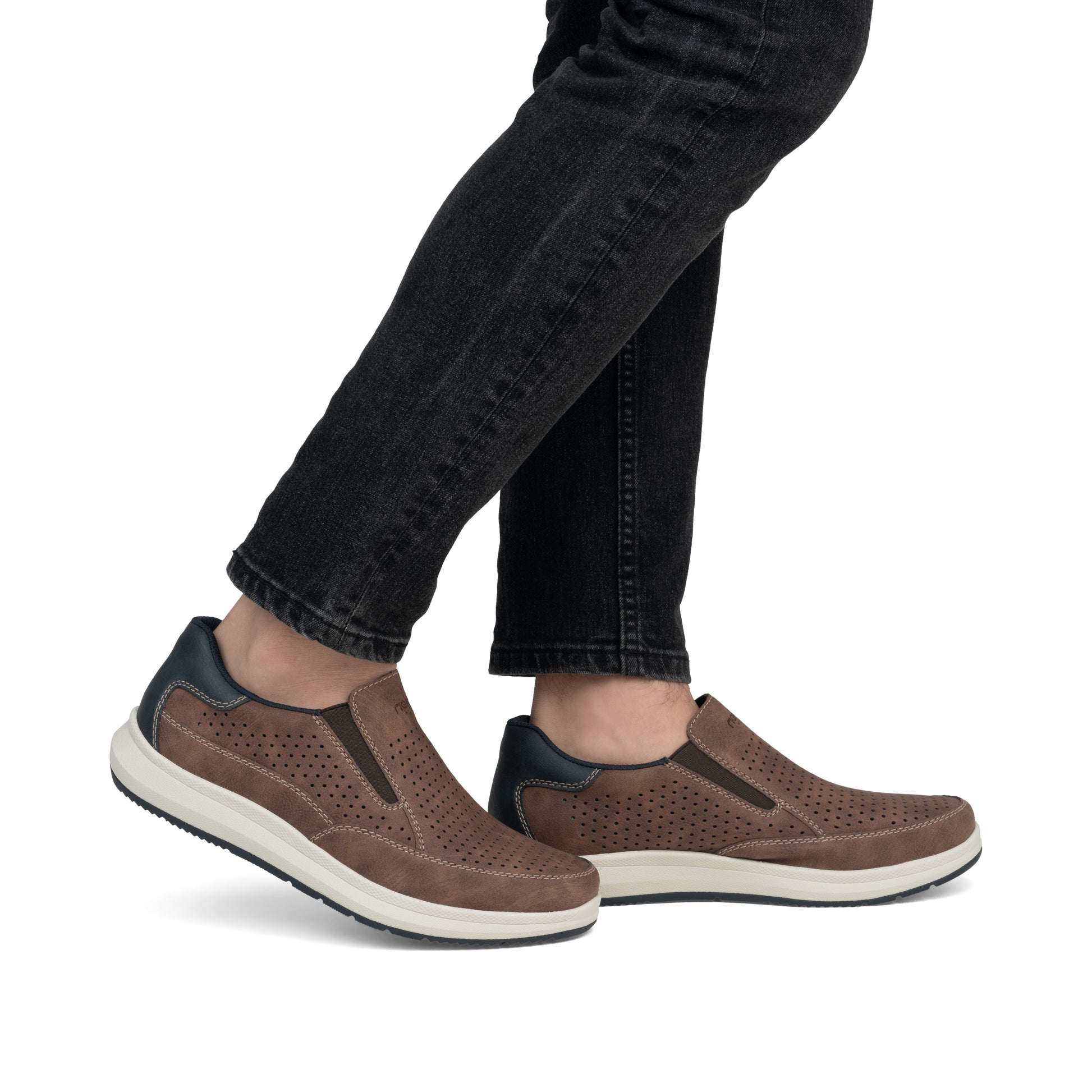 Brown Elasticated Shoes for Men | Rieker 16952-24