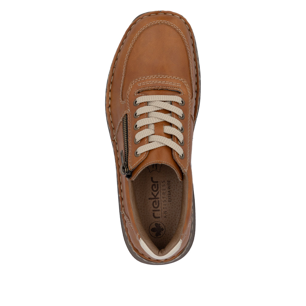 Brown Zip Shoes for Men | Rieker 03030-25