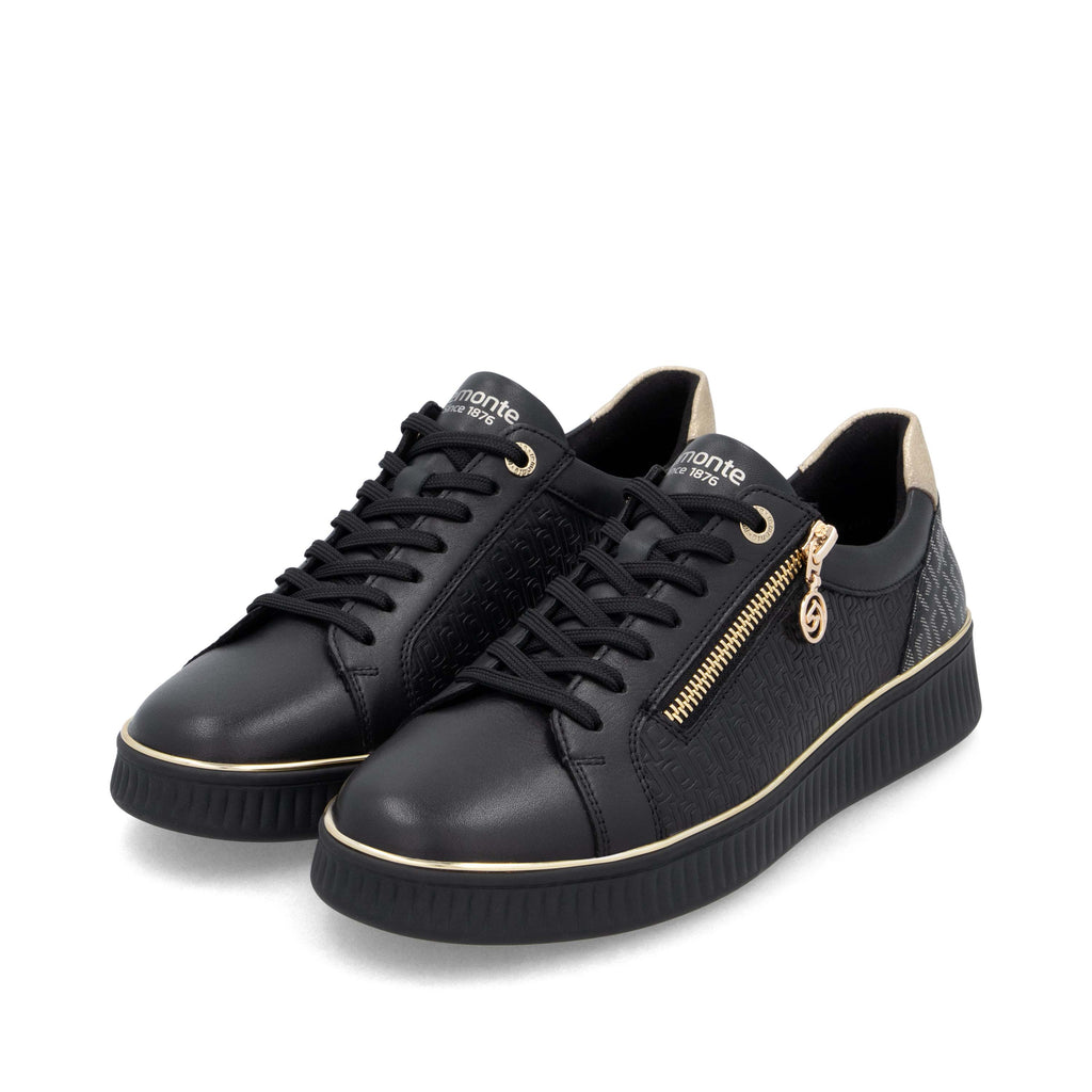 Black Zip Shoes for Women | Remonte D2E00-03
