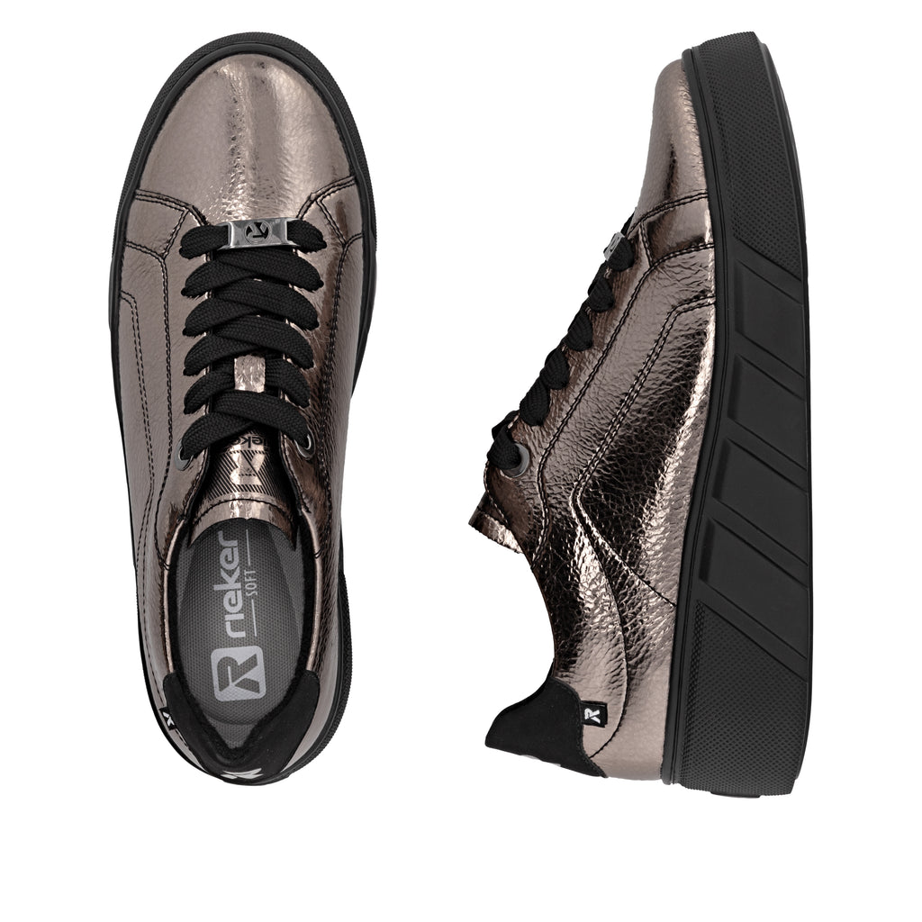 Metallic Elasticated Shoes for Women | Rieker W2601-91