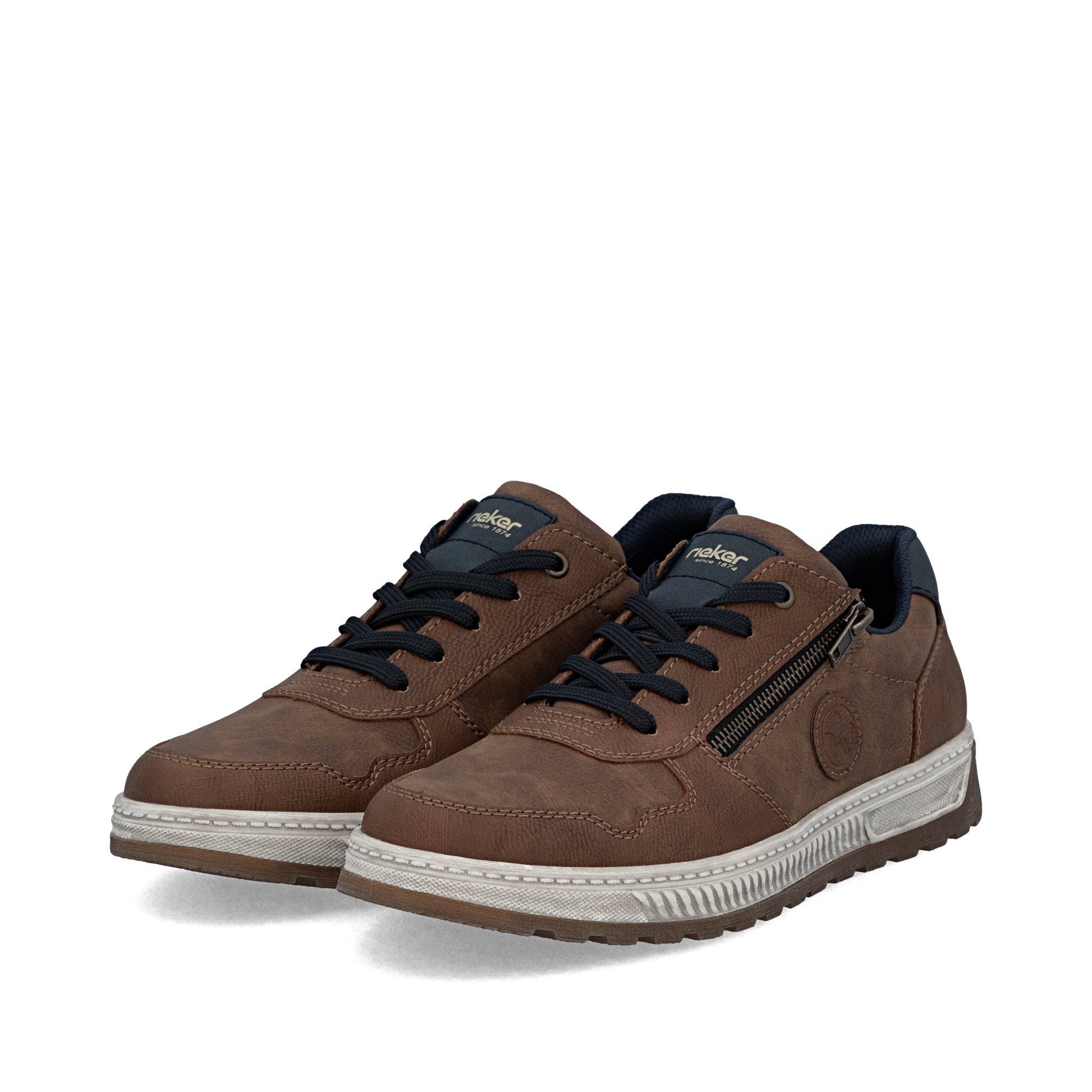 Brown Zip Shoes for Men | Rieker 37029-24