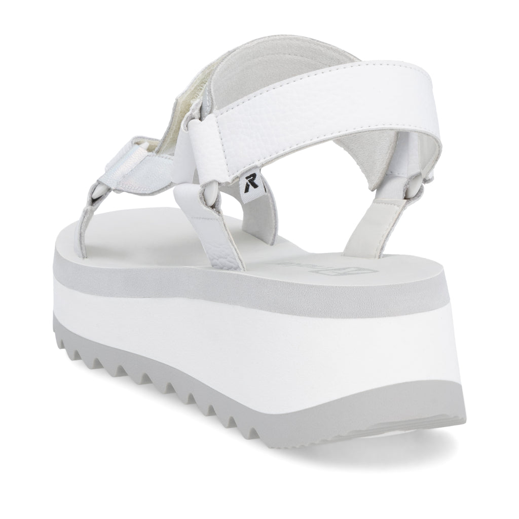 White Hook & Loop Sandals for Women | Rieker W3051-80