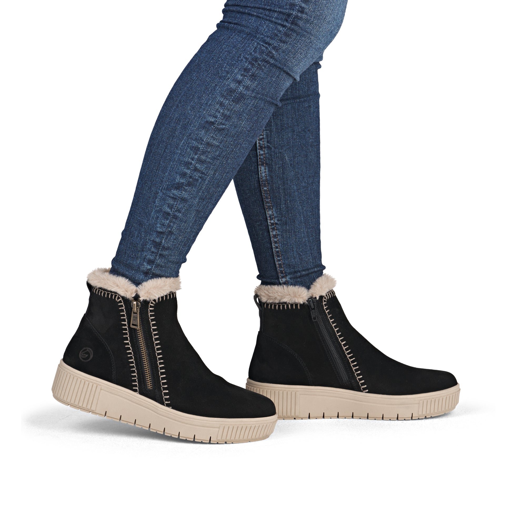 Black Zip Boots for Women | Remonte D3B70-03