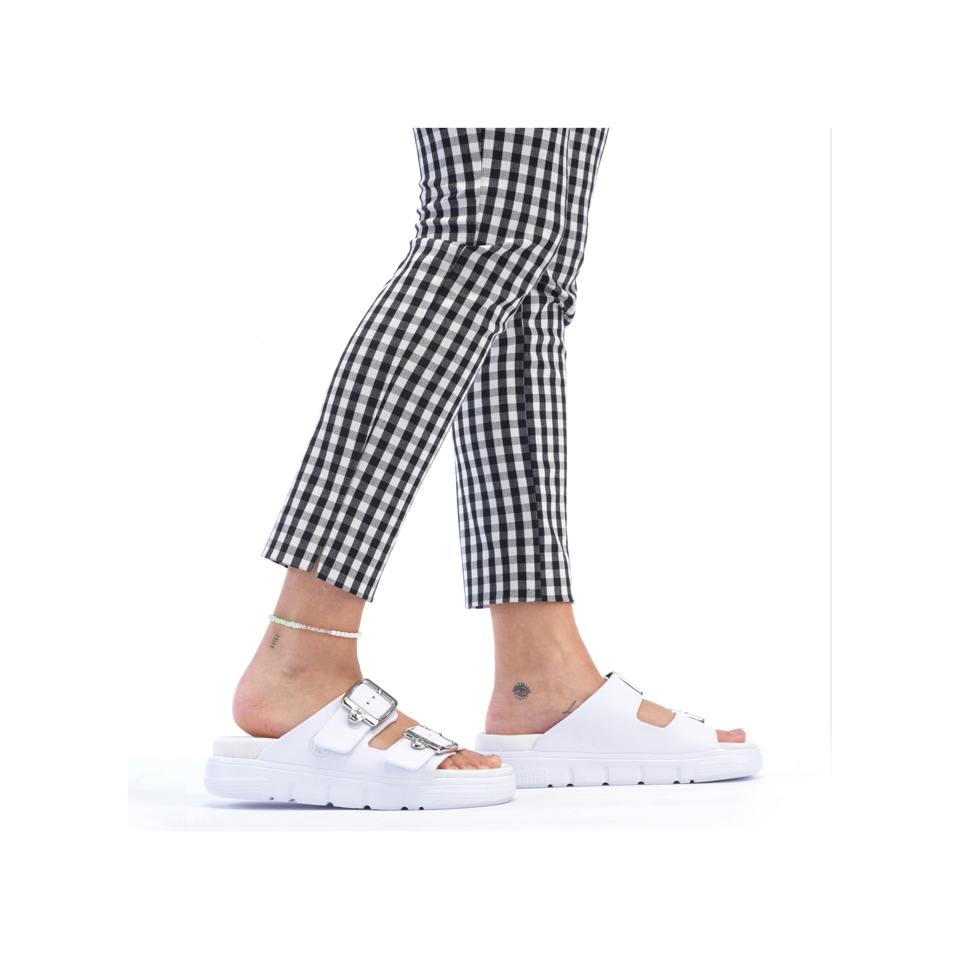 White Buckle Sandals for Women | Rieker P2180-80