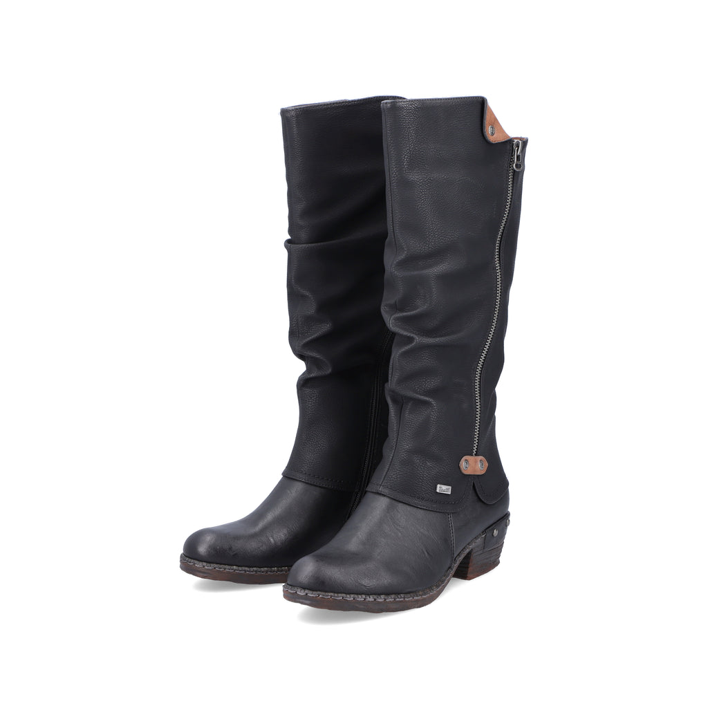 Black Zip Boots for Women | Rieker 93655-00
