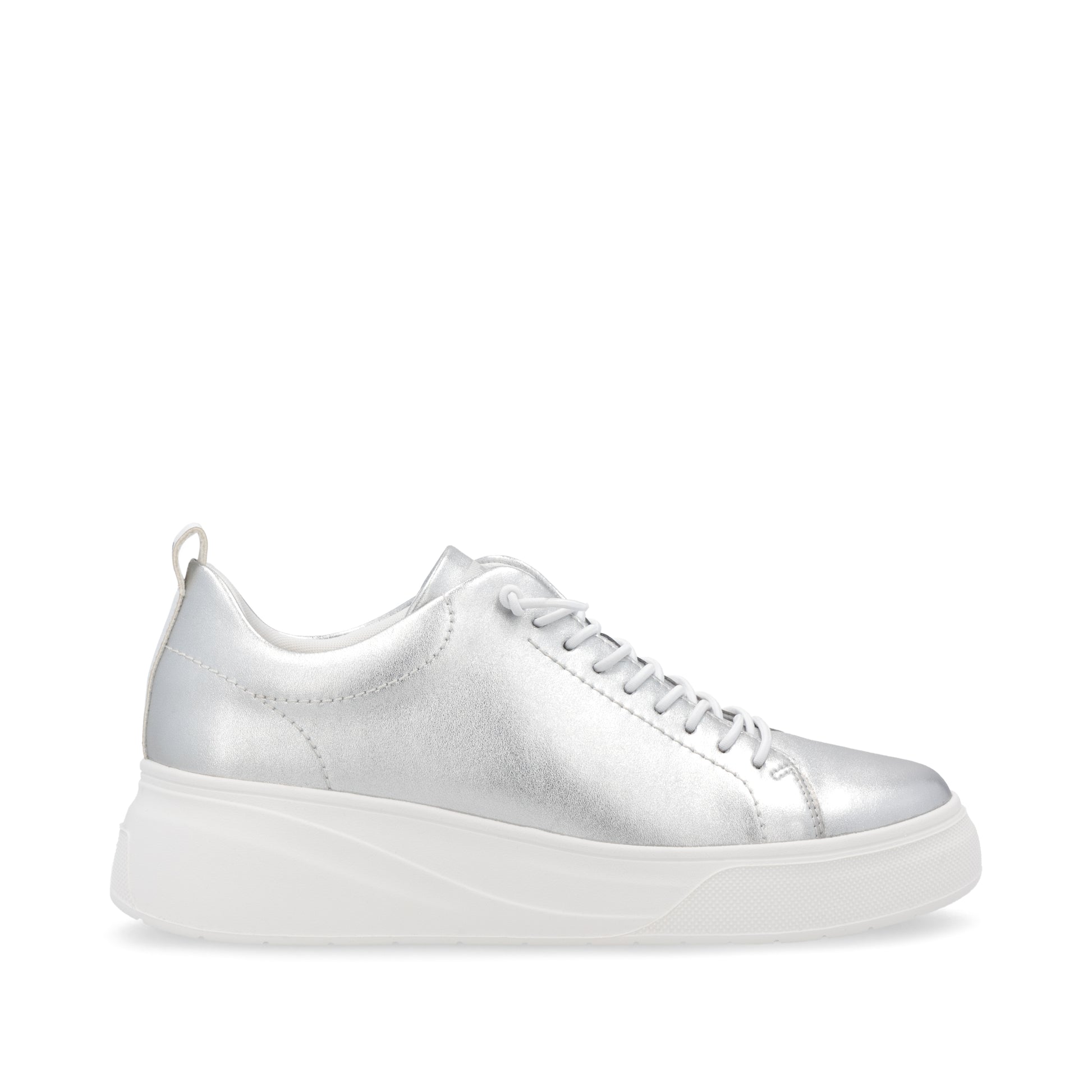 Silver/Platinum Elasticated Shoes for Women | Rieker W2301-90