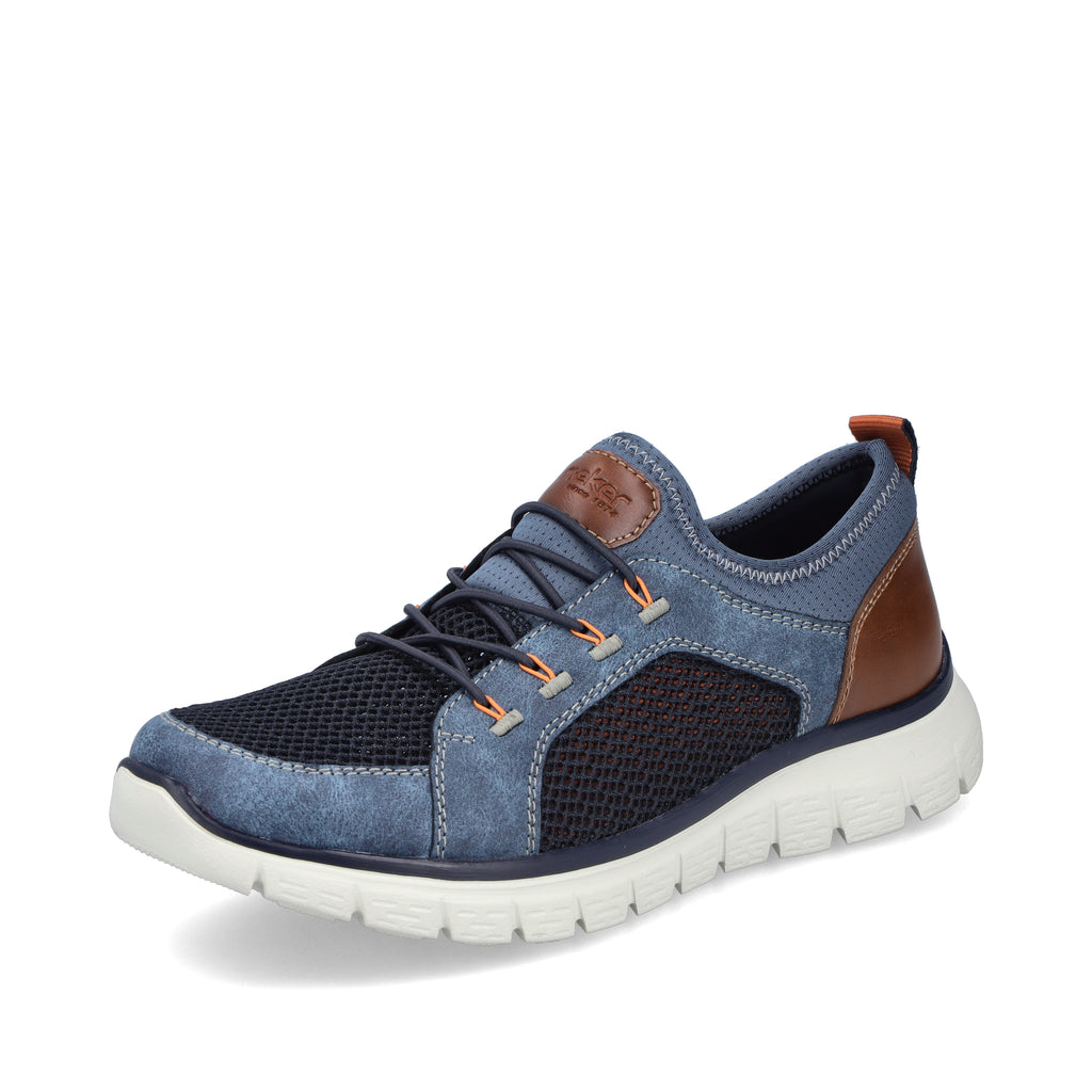 Blue Elasticated Shoes for Men | Rieker B6660-14