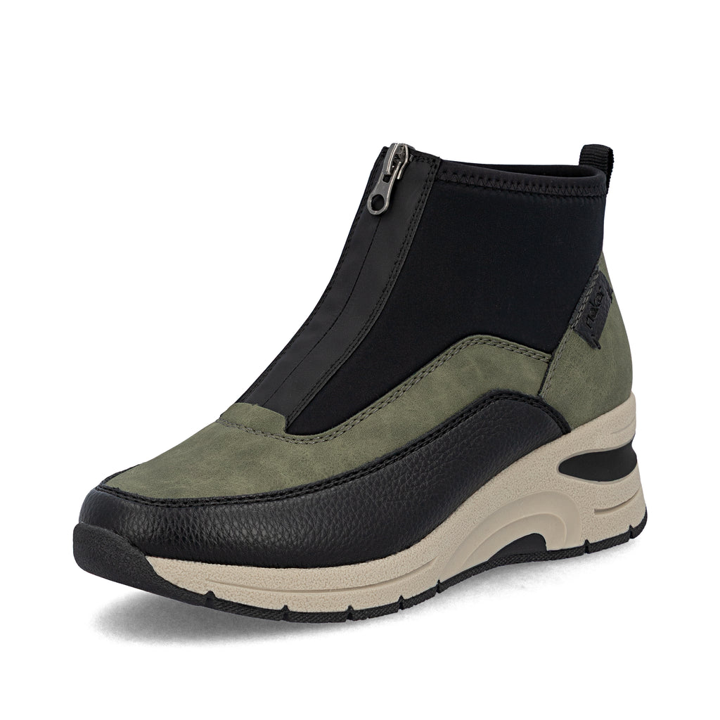 Green Zip Boots for Women | Rieker N9362-54