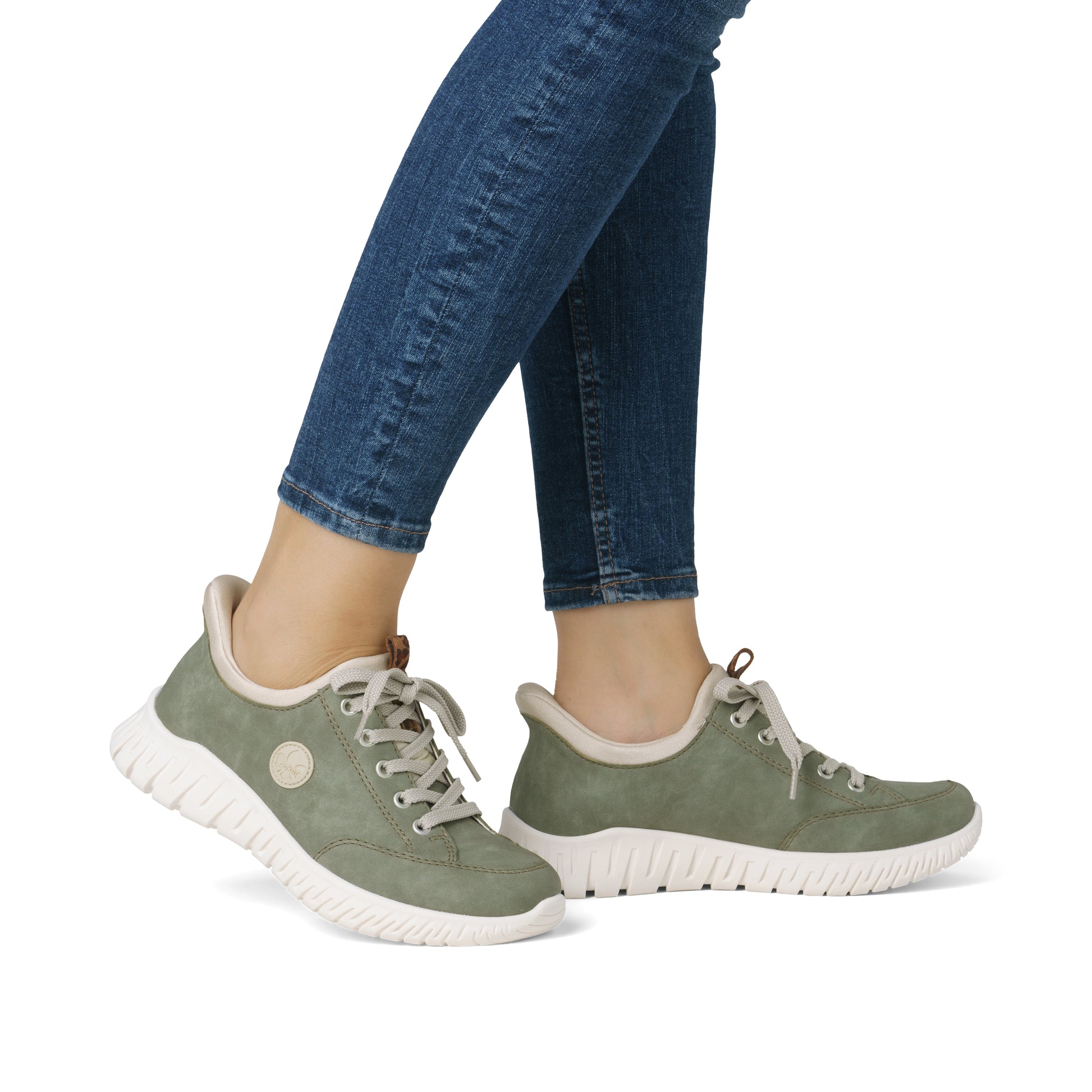 Green Elasticated Shoes for Women | Rieker M5354-52