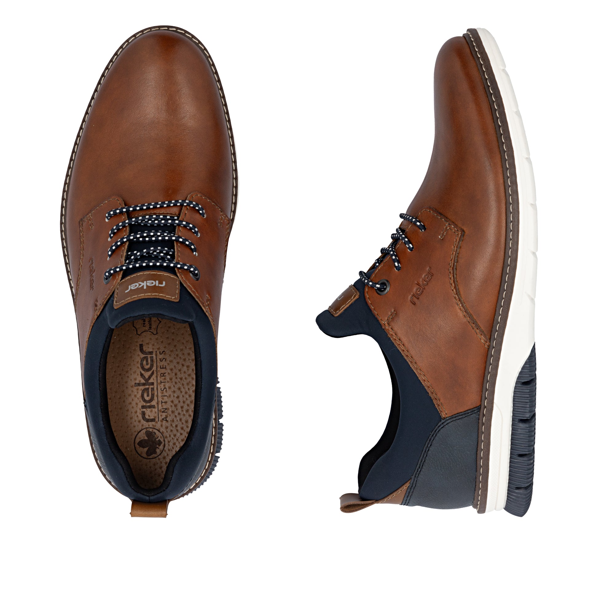 Brown Elasticated Shoes for Men | Rieker 14454-22