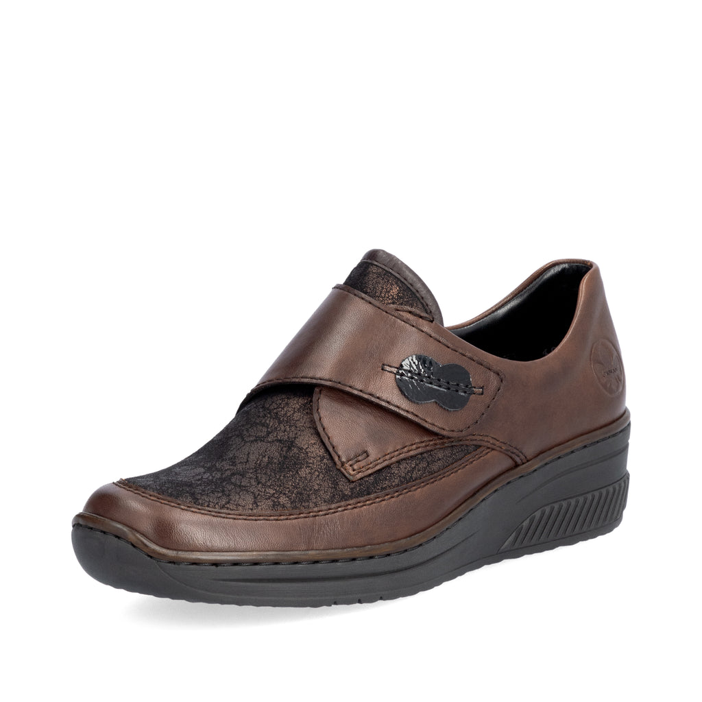 Brown Hook & Loop Shoes for Women | Rieker 487C0-25