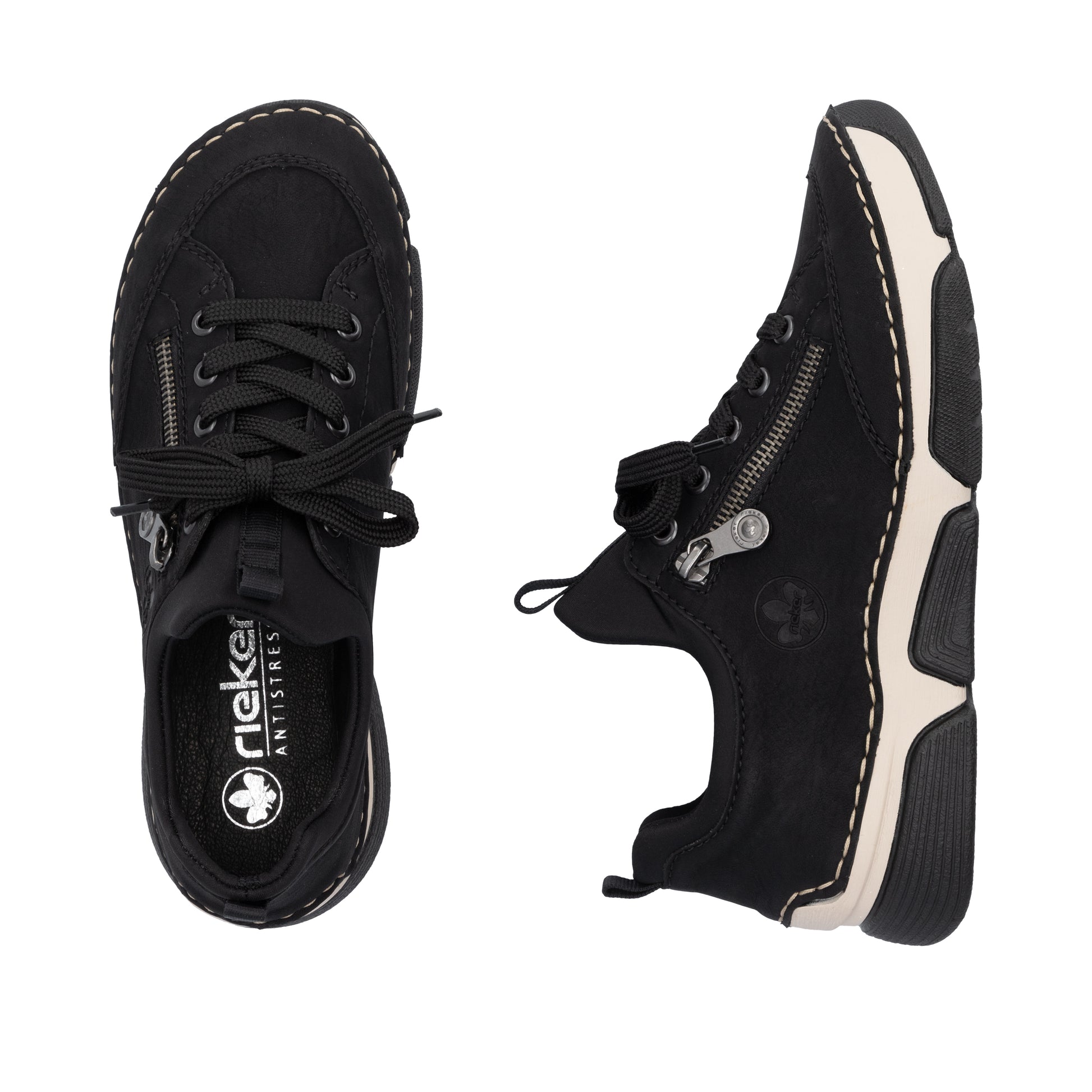 Black Elasticated Shoes for Women | Rieker 45973-00