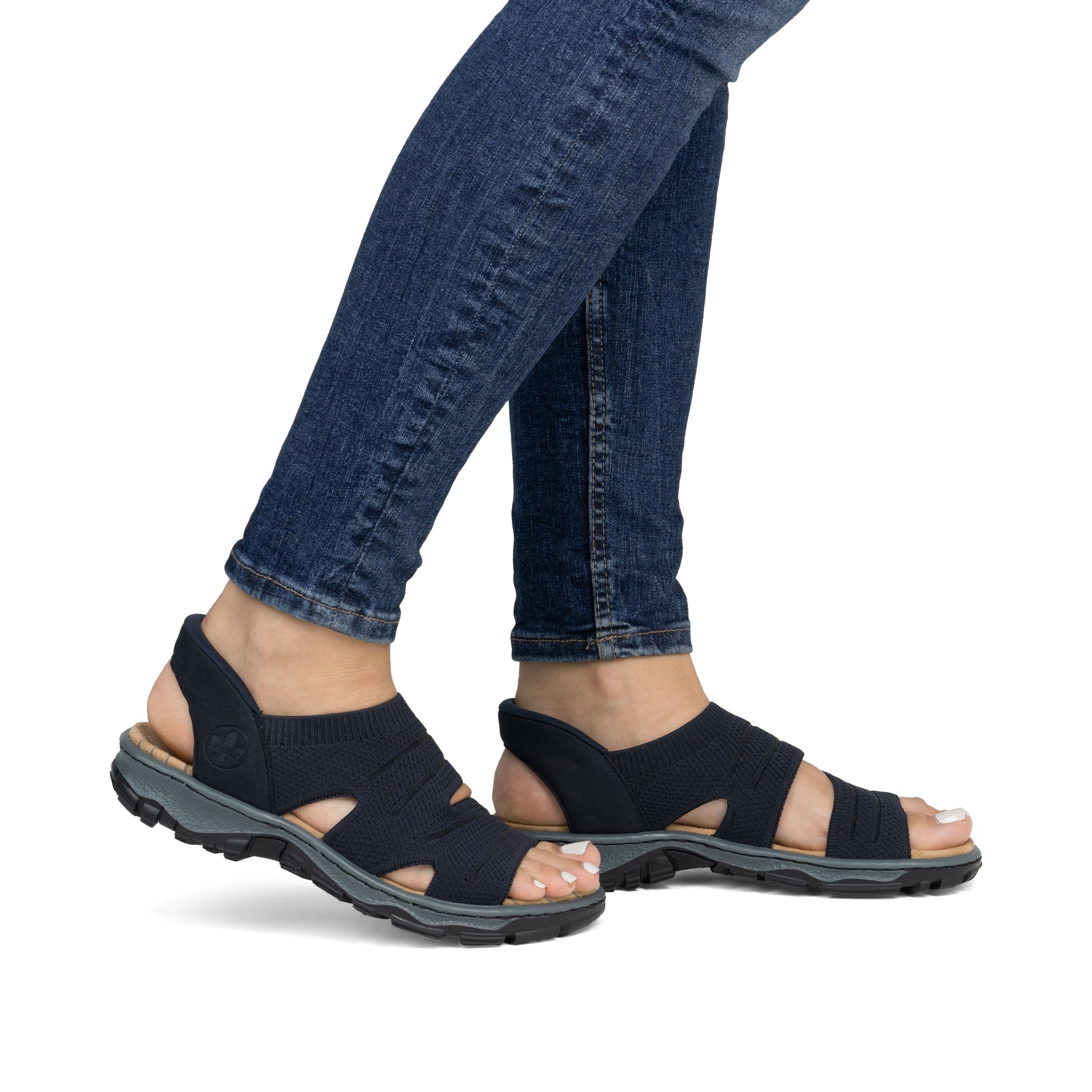 Blue Elasticated Sandals for Women | Rieker 68895-14