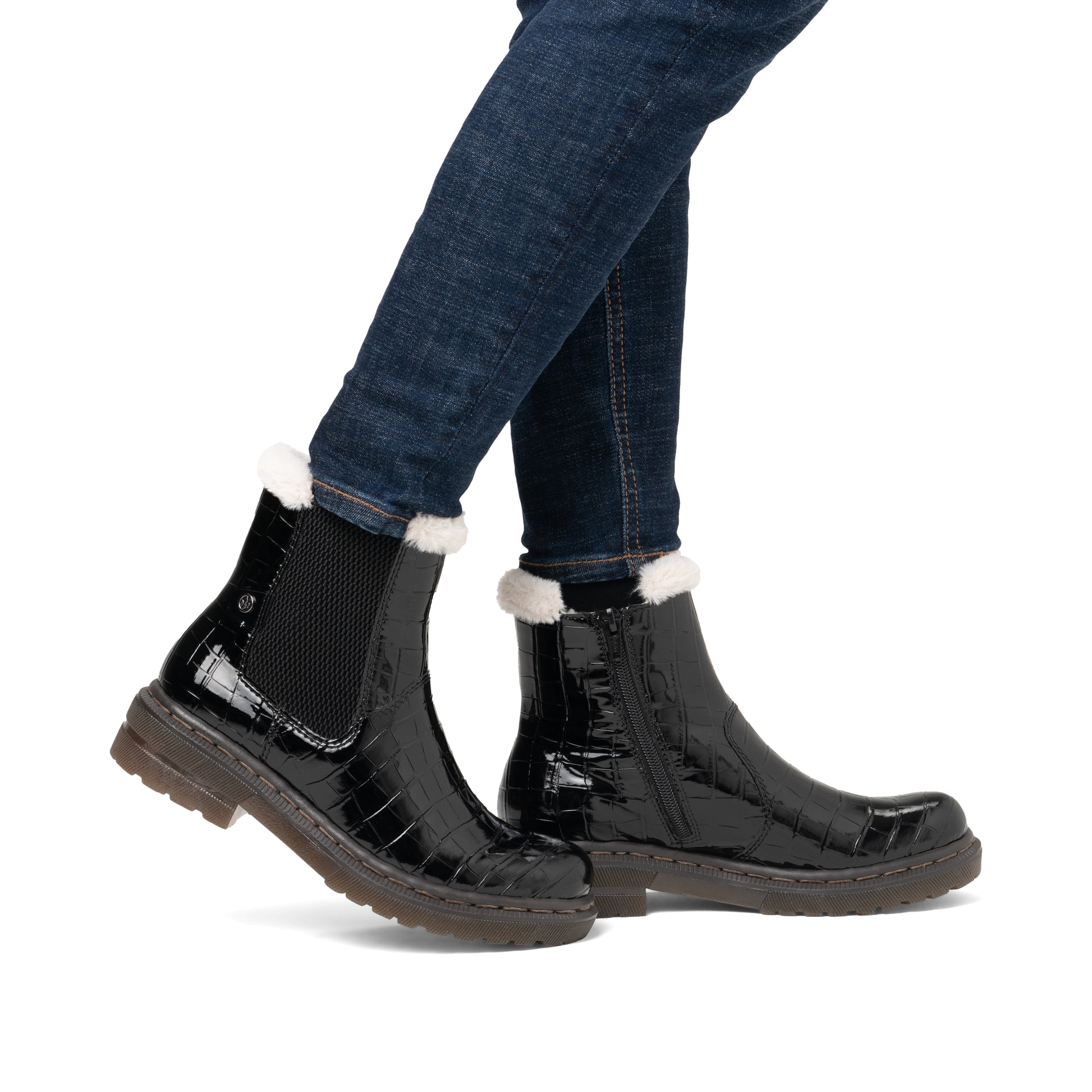 Black Zip Boots for Women | Rieker 78250-00