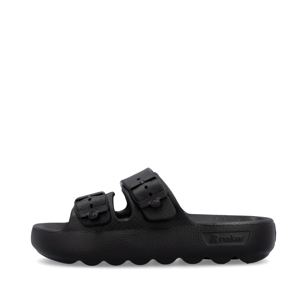 Black Buckle Sandals for Women | Rieker P2450-00