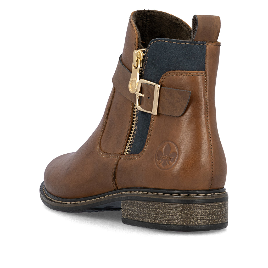 Brown Zip Boots for Women | Rieker Z4959-22