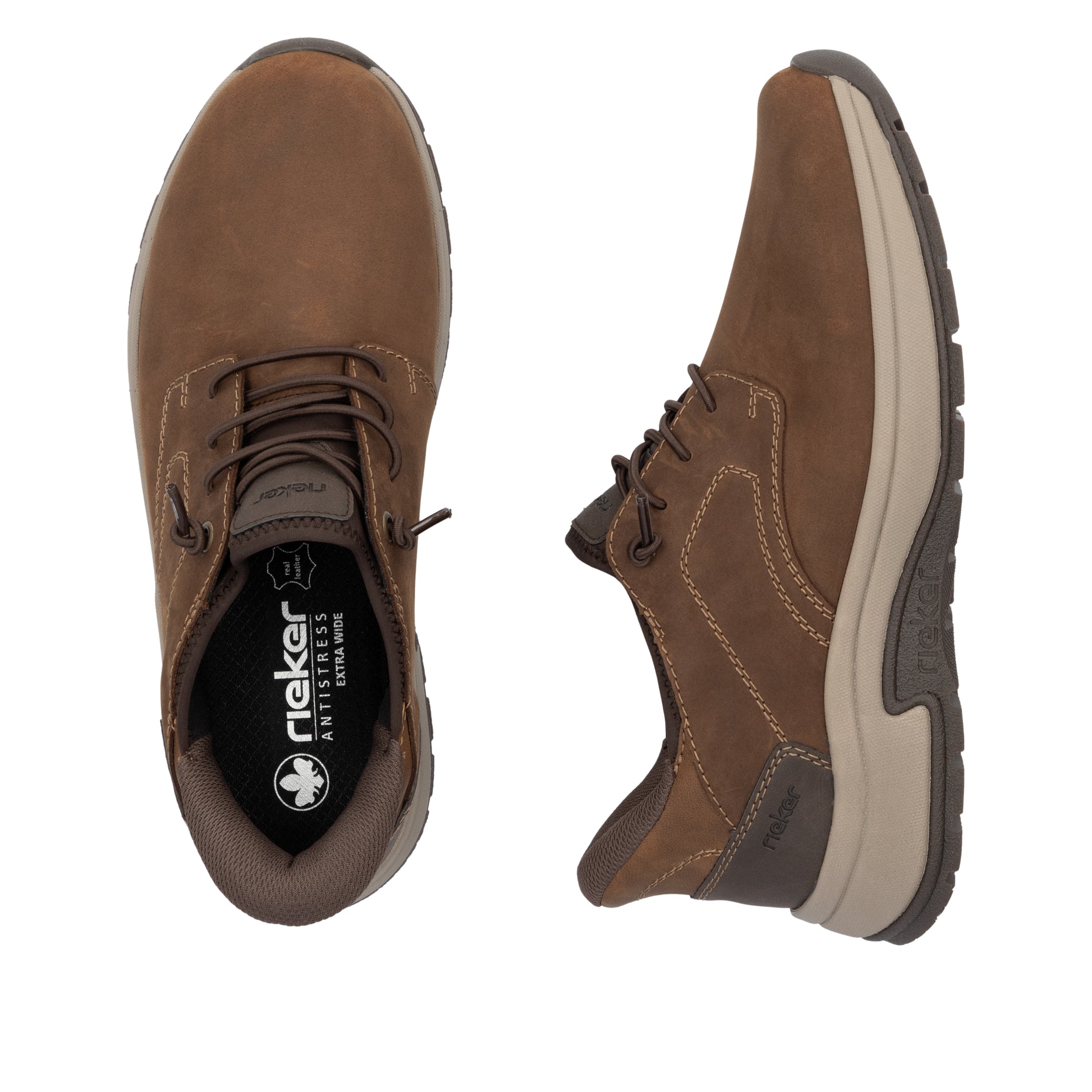 Brown Elasticated Shoes for Men | Rieker 11050-22