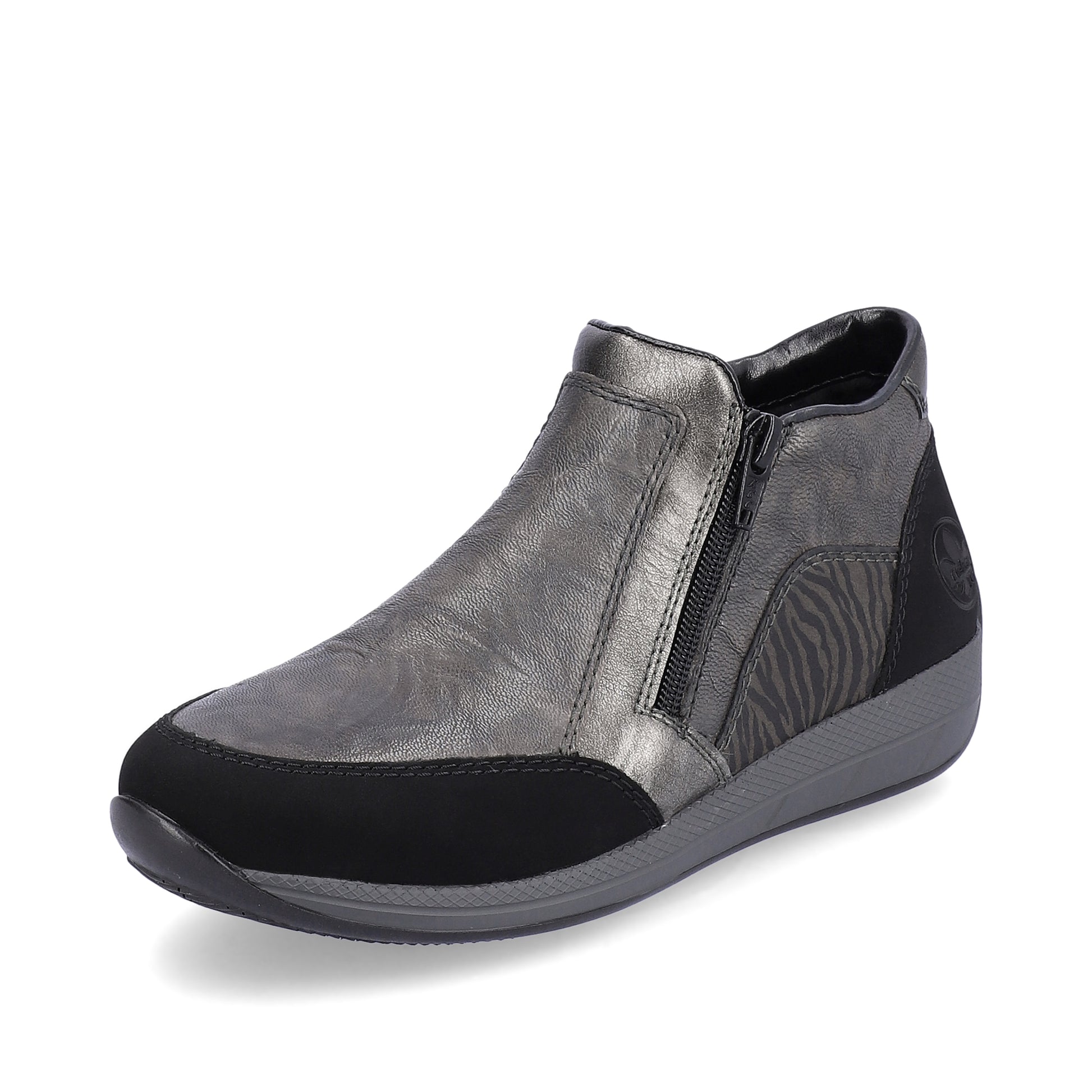 Grey Zip Boots for Women | Rieker N1152-42