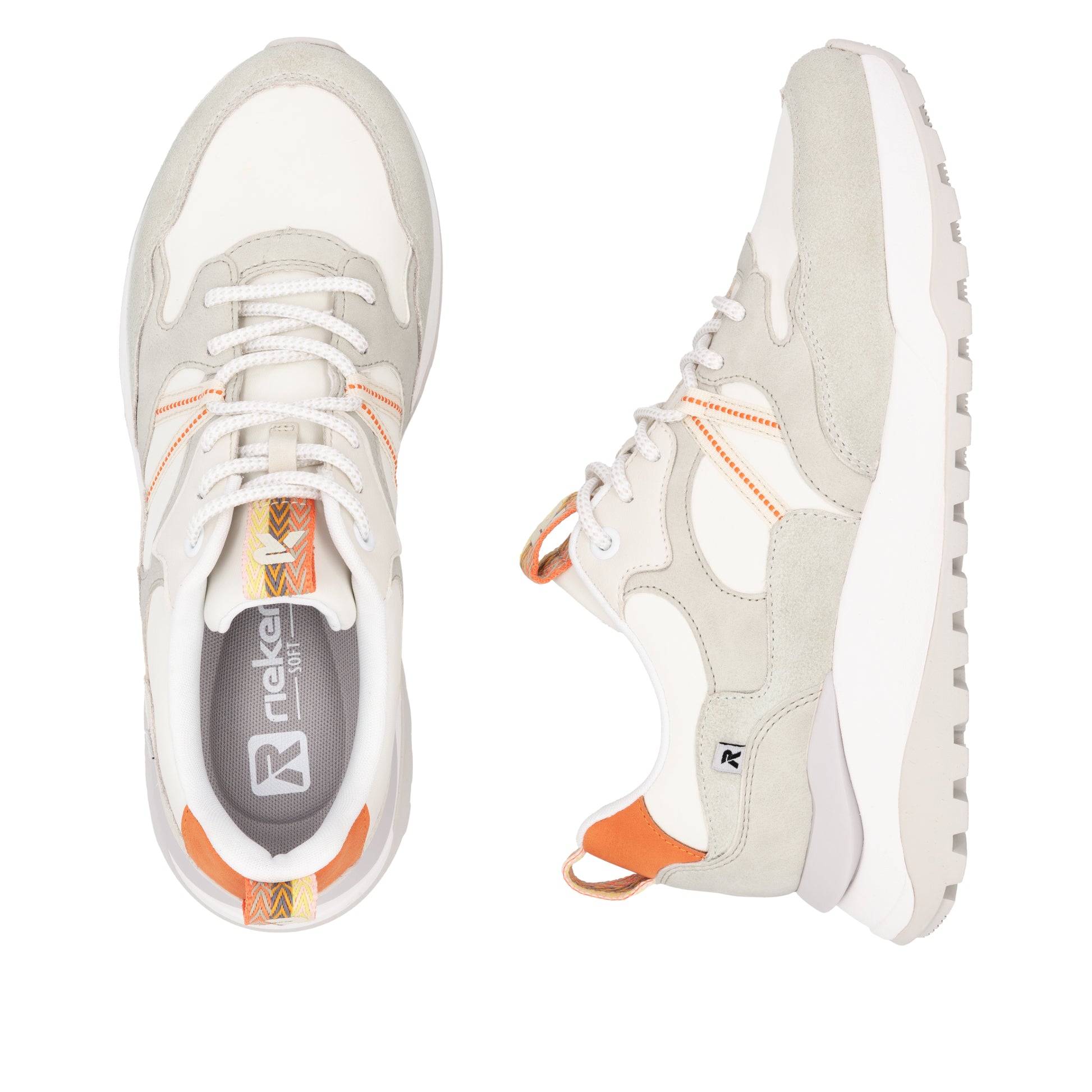 White Elasticated Shoes for Women | Rieker W2501-80