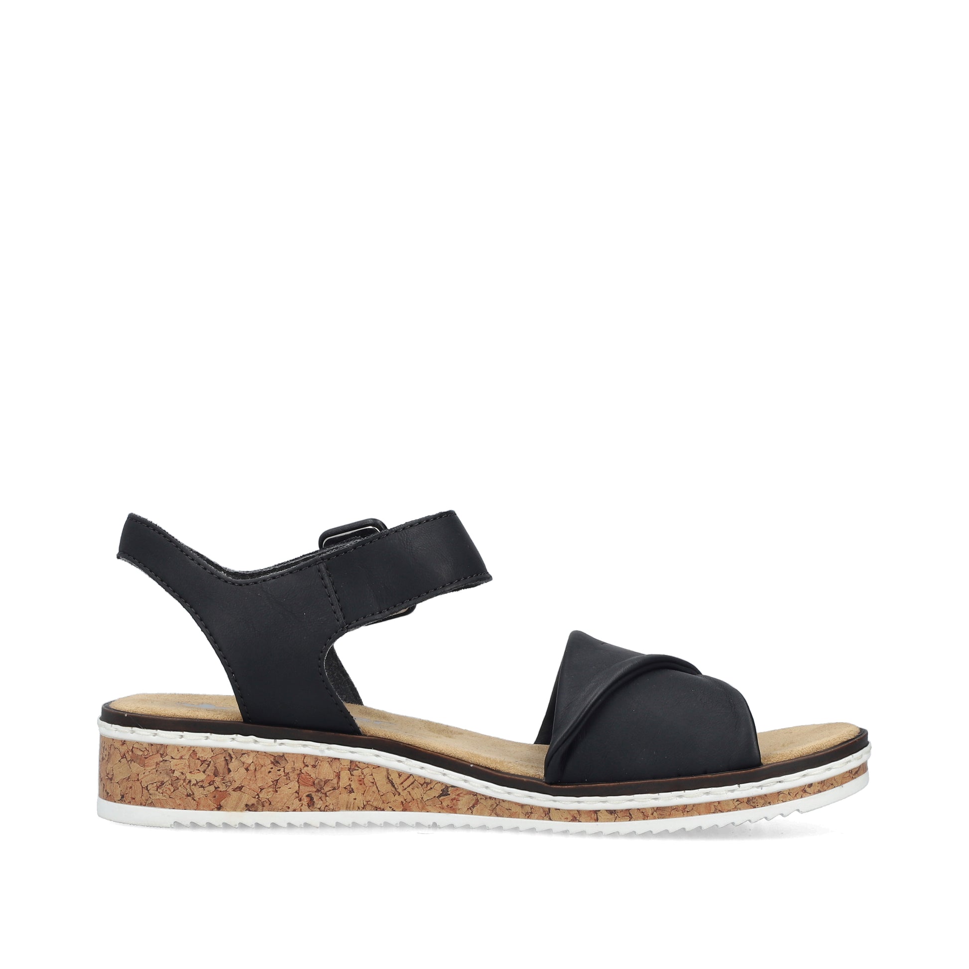 Black Hook & Loop Sandals for Women | Rieker V3691-00