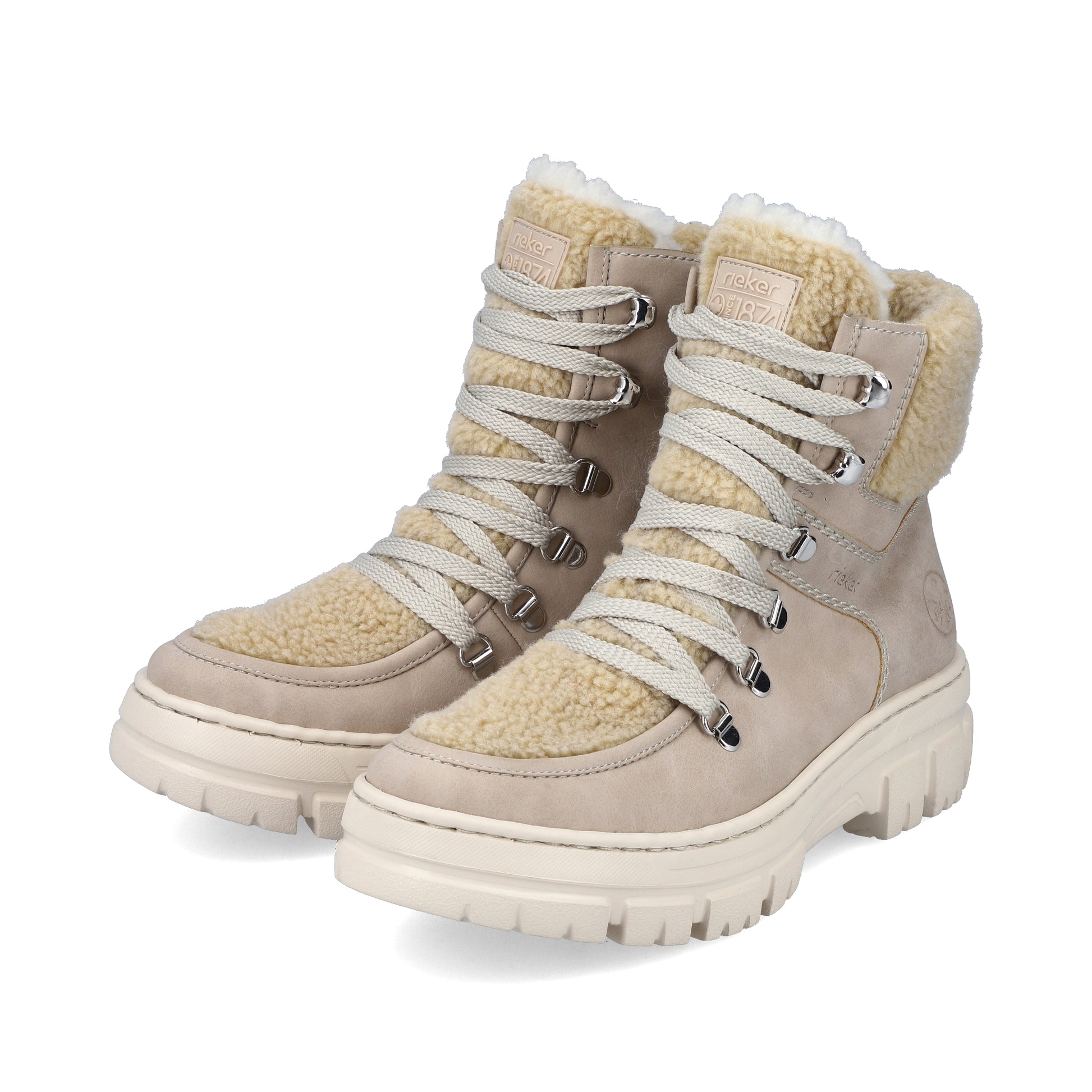 Beige Zip Boots for Women | Rieker Z7430-62