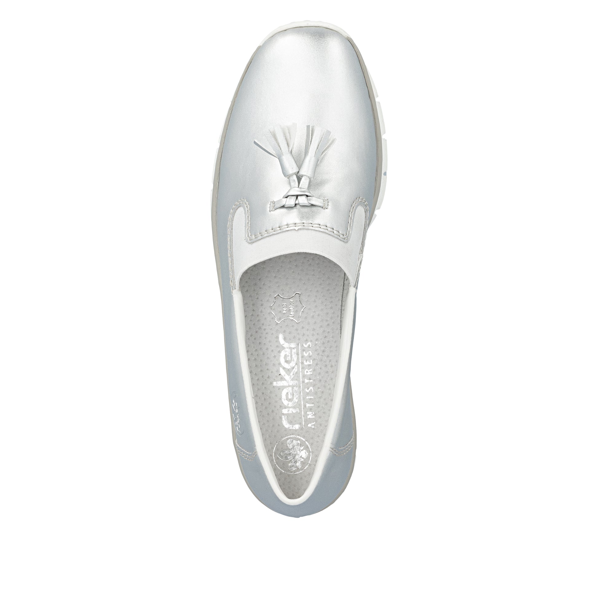 Silver/Platinum Elasticated Shoes for Women | Rieker 53751-90