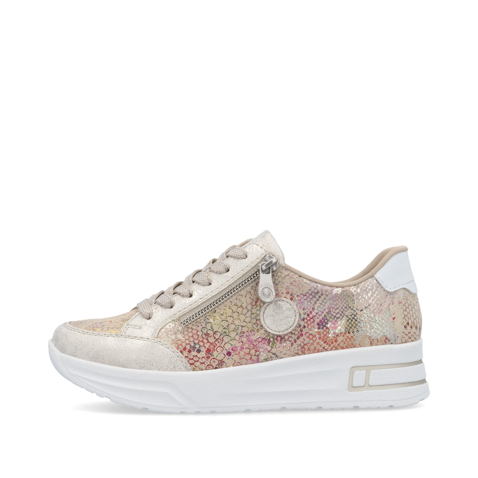 Beige Zip Shoes for Women | Rieker N8103-60