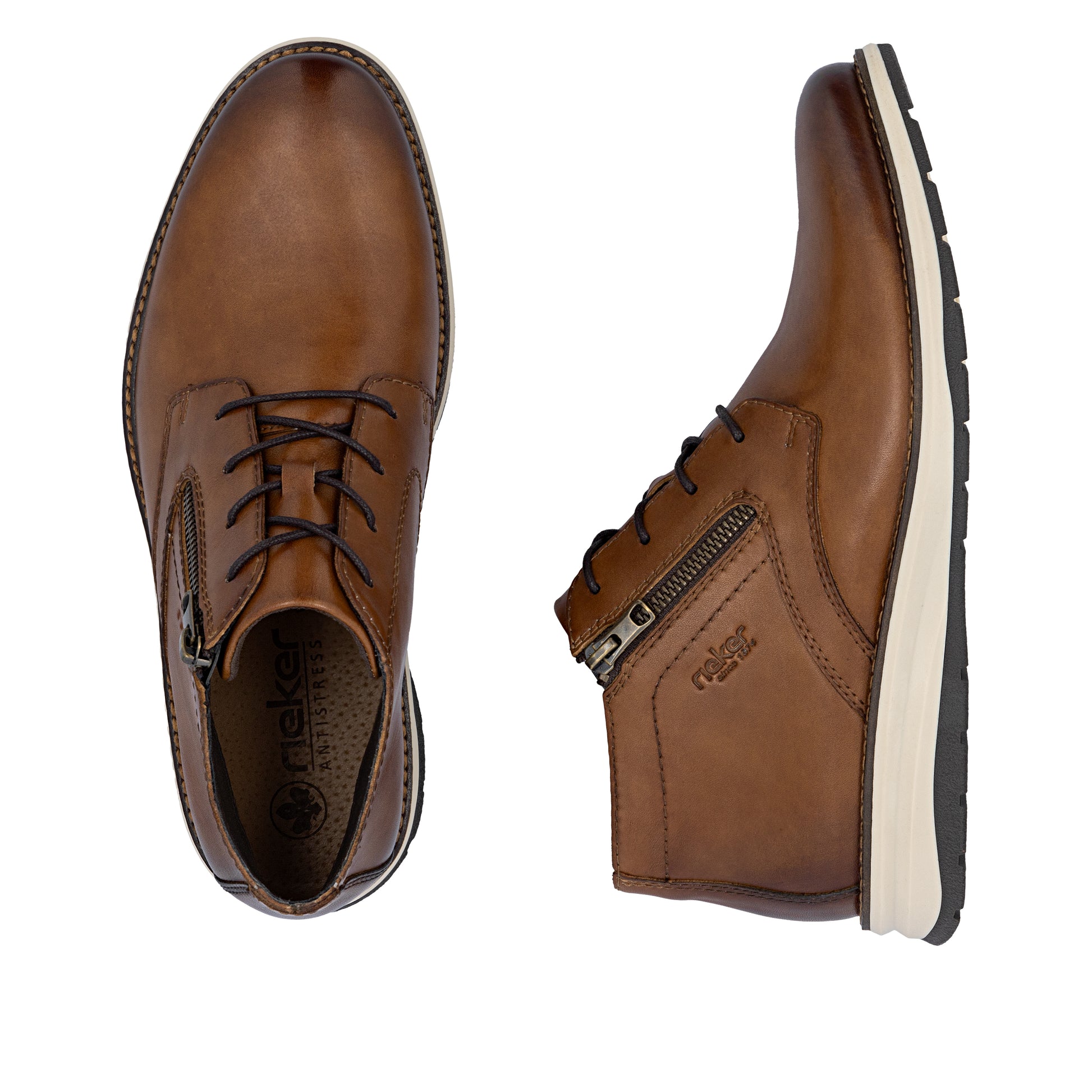 Brown Zip Boots for Men | Rieker 14705-24