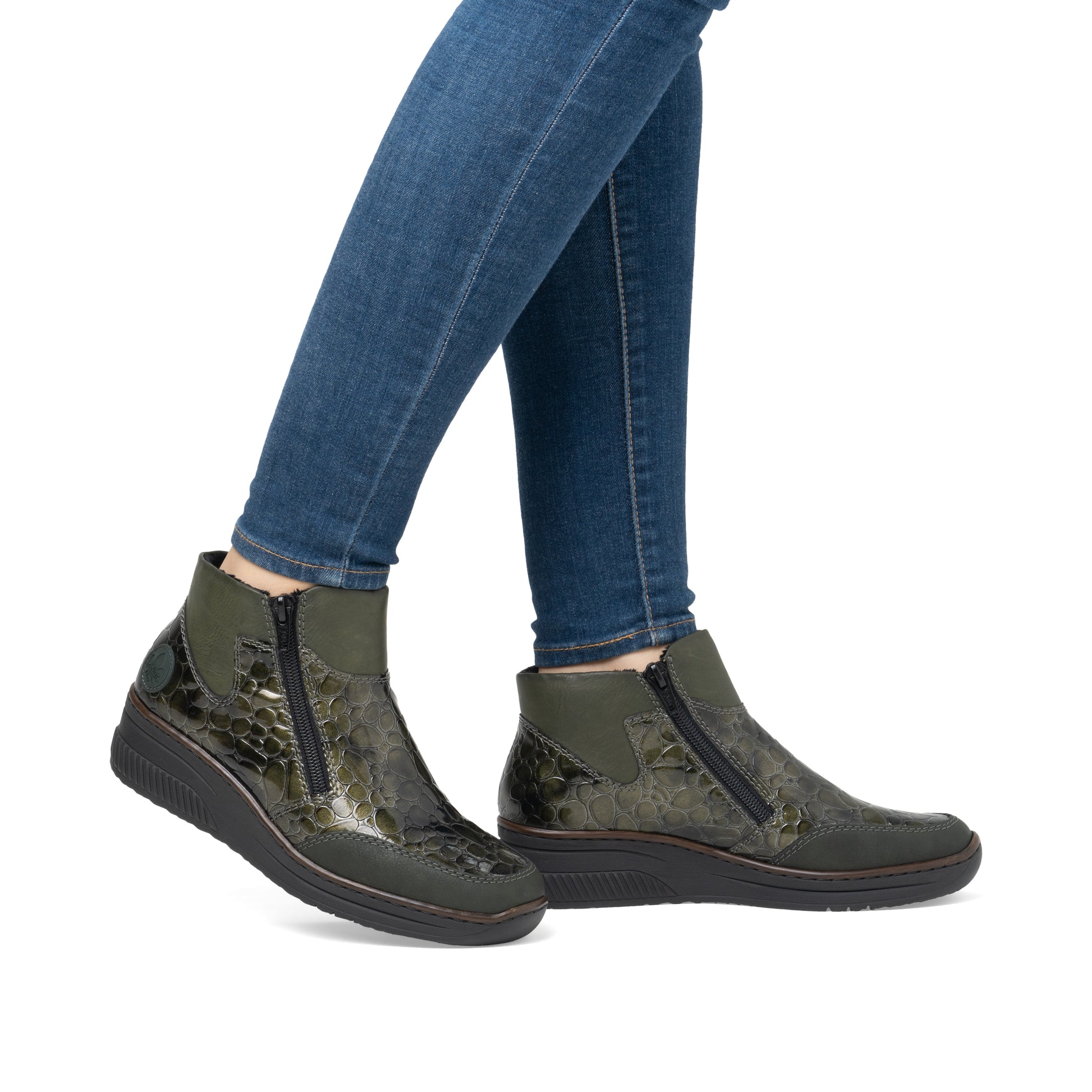 Green Zip Boots for Women | Rieker 48754-54