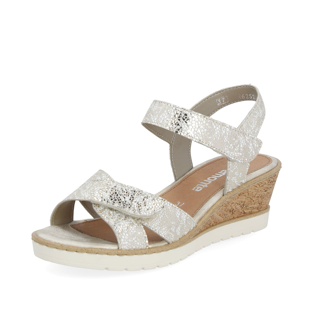 Gold Hook & Loop Sandals for Women | Remonte R6252-91