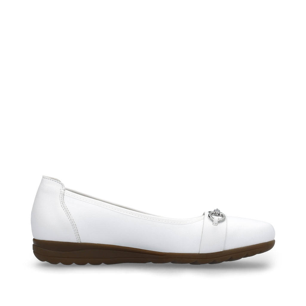 White Slip-On Shoes for Women | Rieker L9360-80