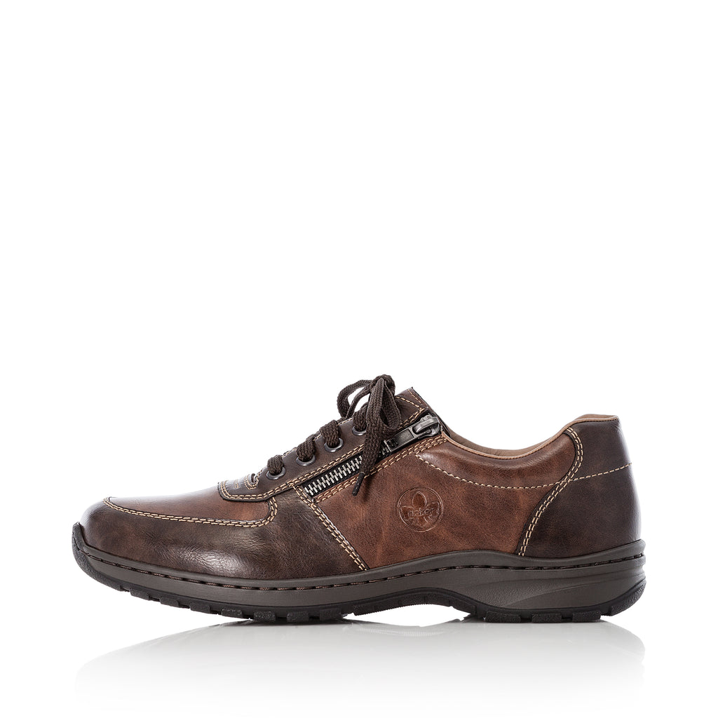 Brown Zip Shoes for Men | Rieker 03329-25