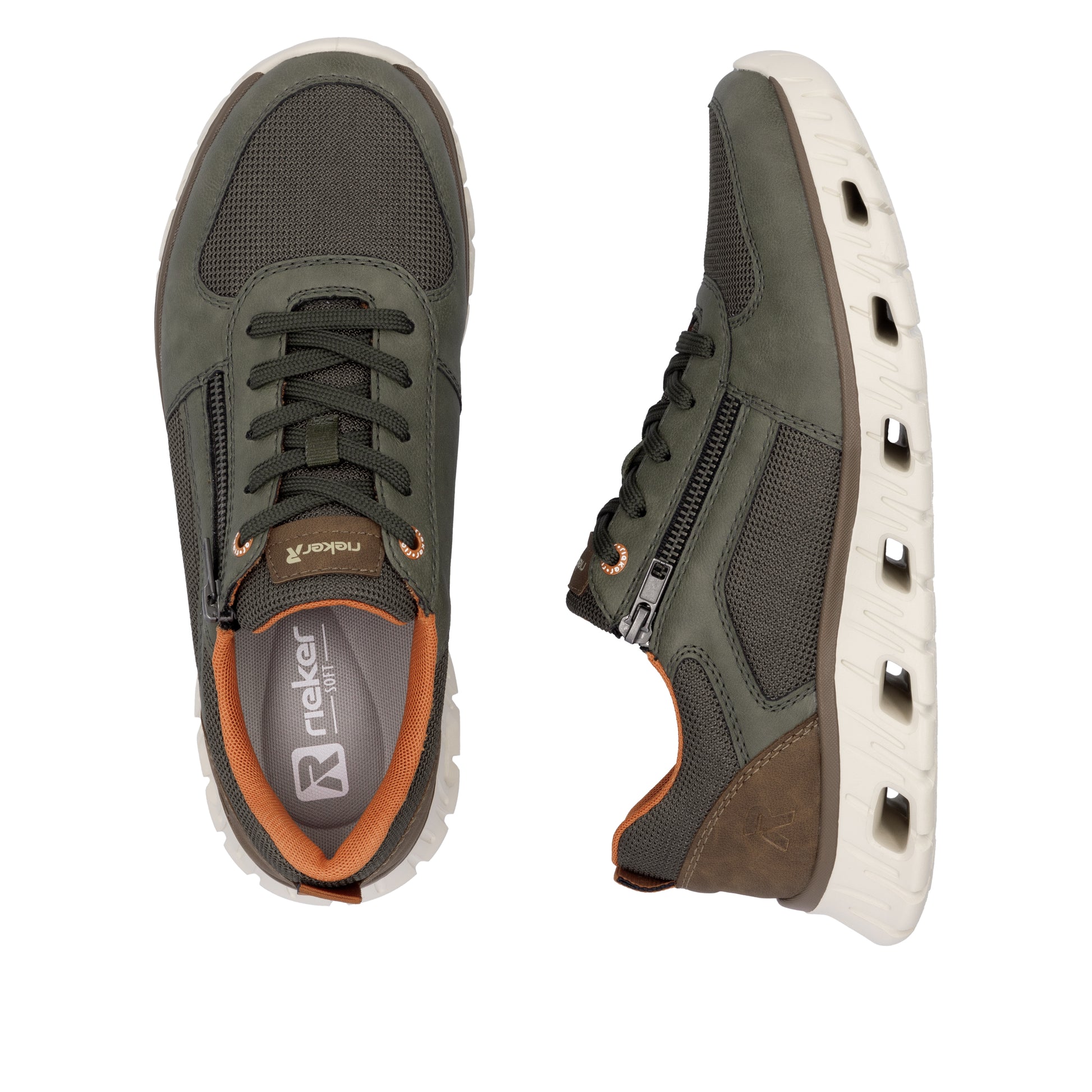 Green Zip Shoes for Men | Rieker 04301-54