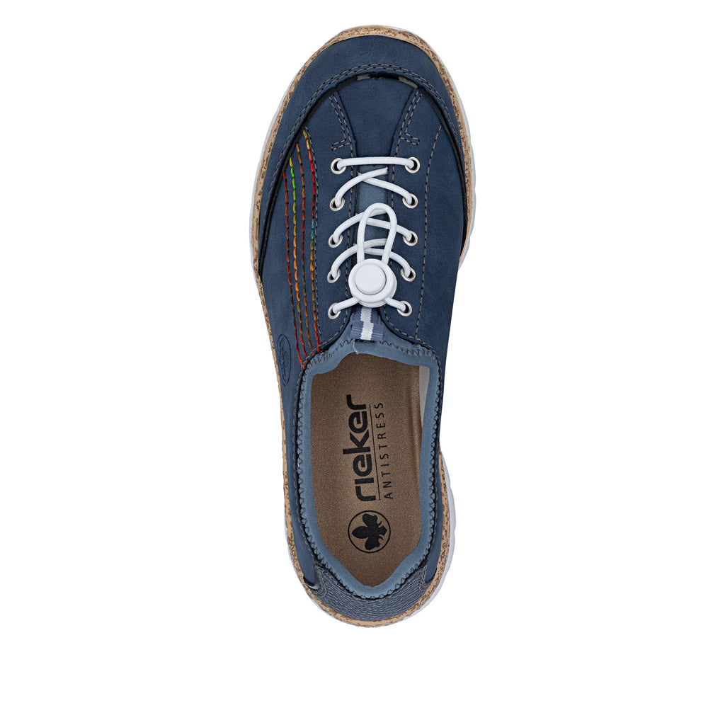 Blue Elasticated Shoes for Women | Rieker N42T0-14