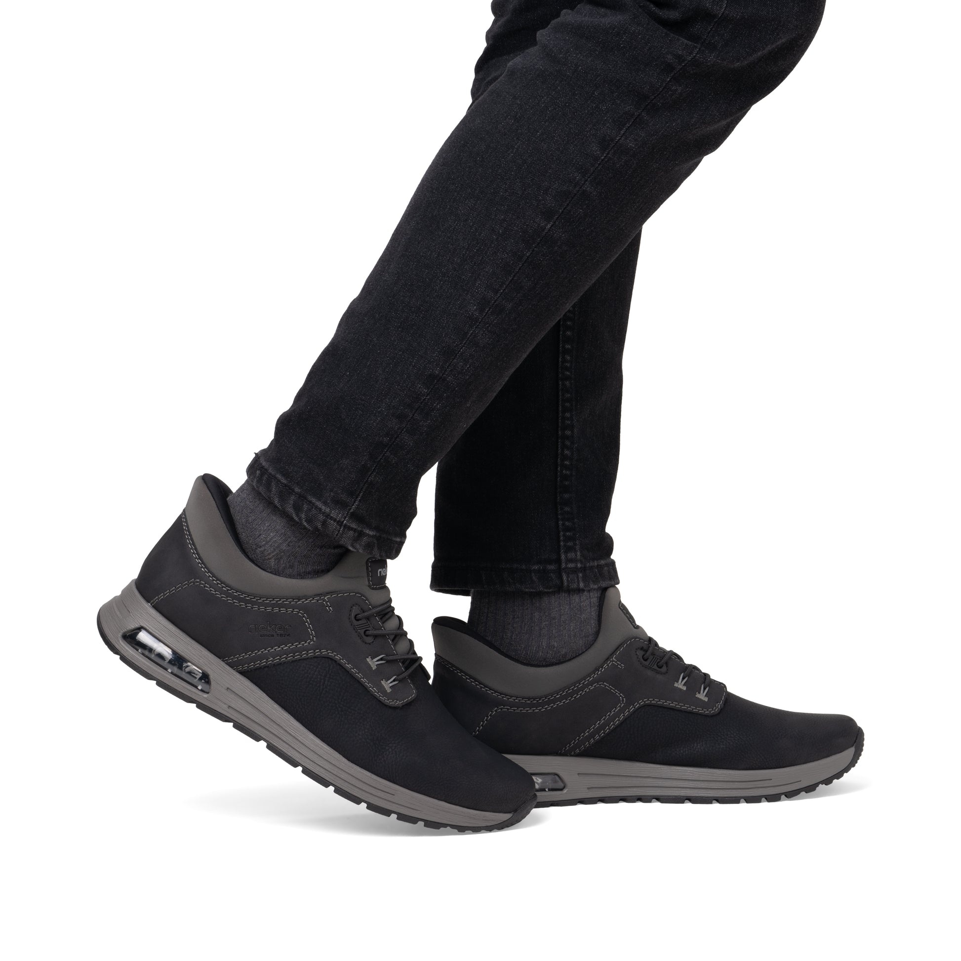 Black Elasticated Shoes for Men | Rieker B1051-00