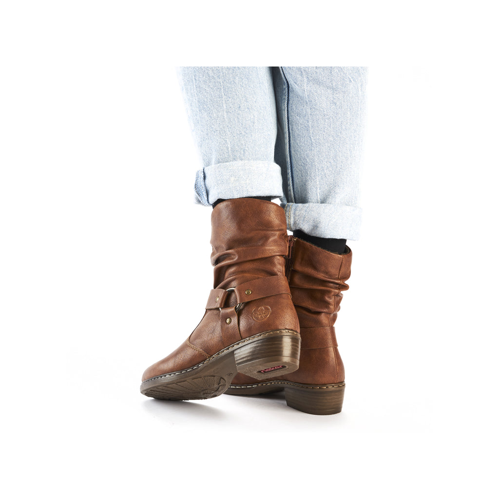 Brown Zip Boots for Women | Rieker Y0850-24