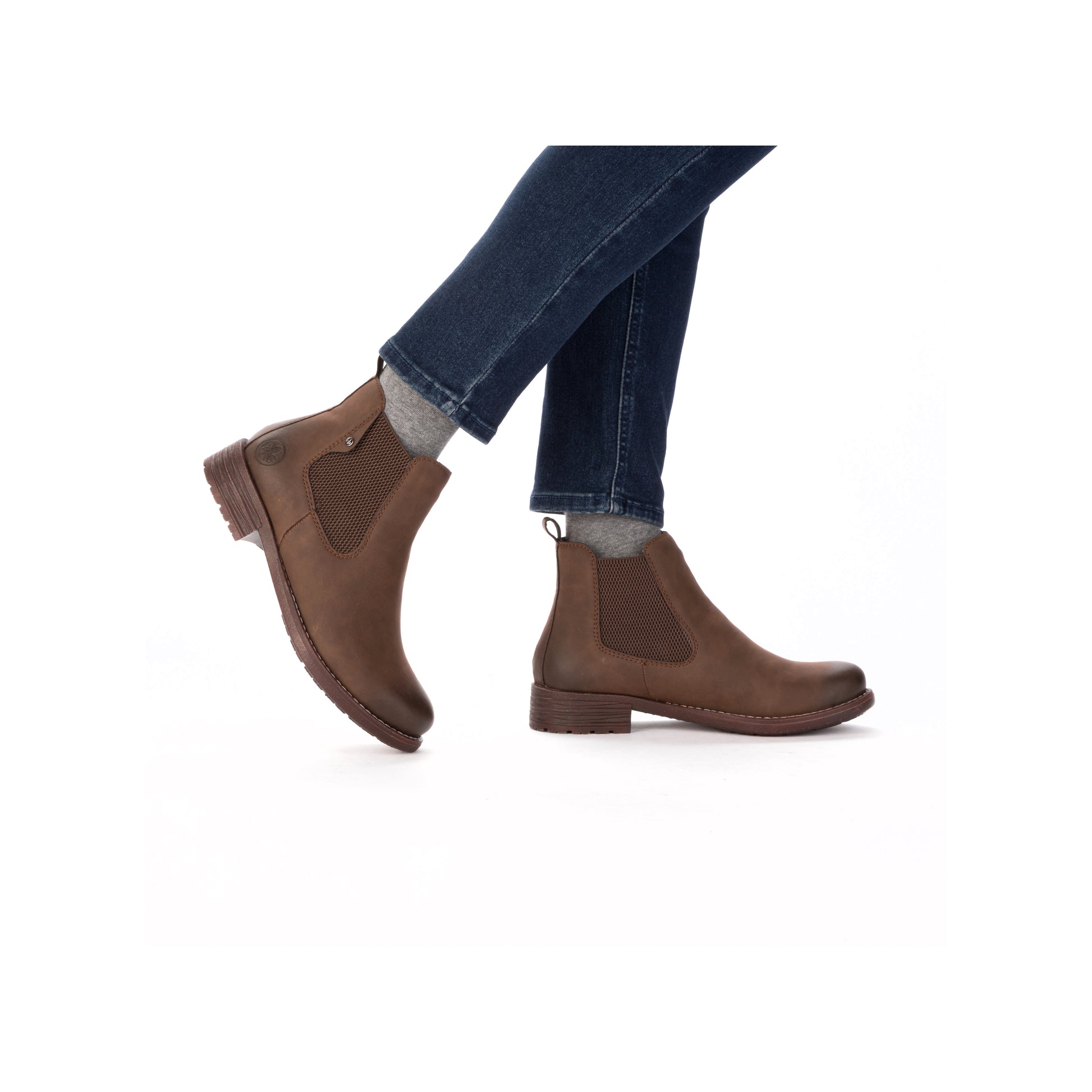 Brown Elasticated Boots for Women | Rieker 79450-24